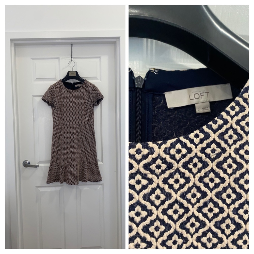 Adorable Loft Flounce Stretch Dress